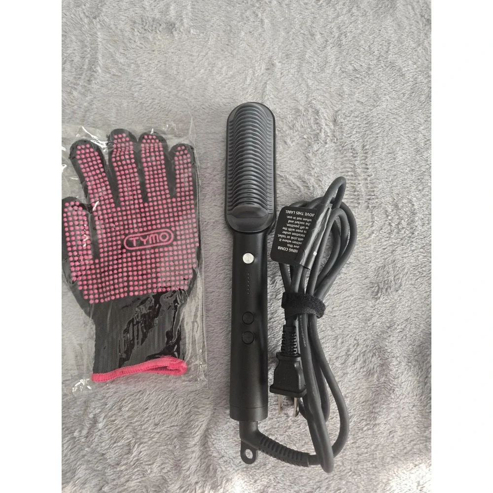 TYMO Ring Plus Ionic Hair Straightener Comb/Brush Electric W Heat Glove